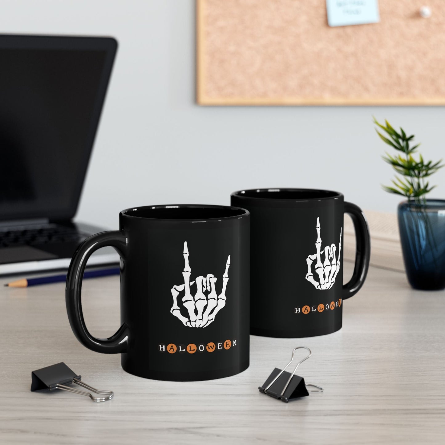 Halloween Rocker Skeleton - Black Mug 11 oz31225471109553733160MugReady Set Monkey