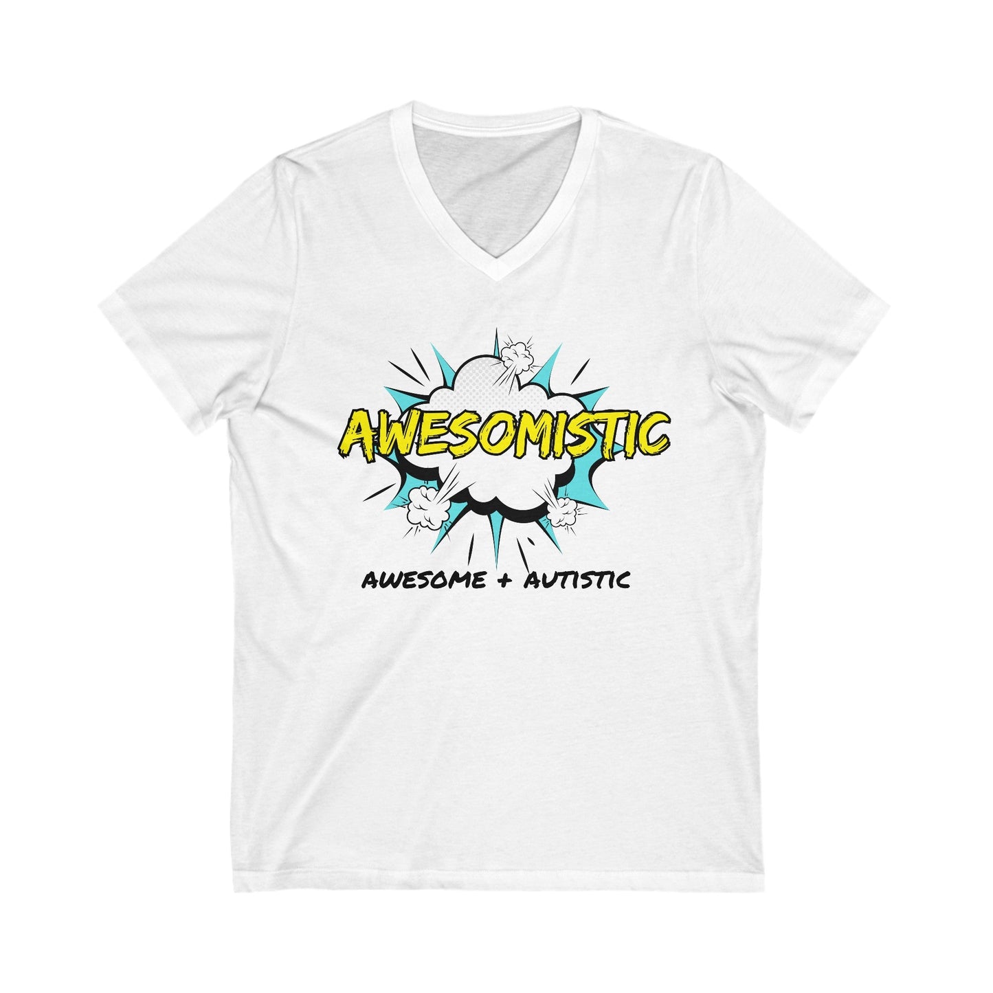 Awesomistic - Awesome and Autistic - Unisex Short Sleeve V - Neck Tee88062075603768533569V - neckReady Set Monkey