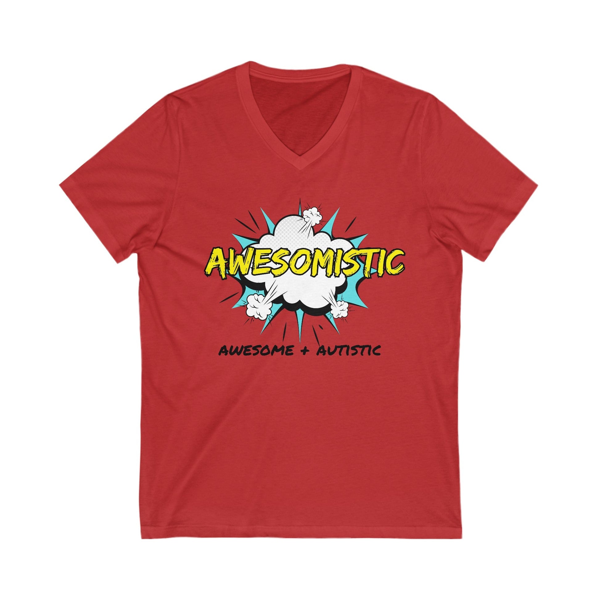 Awesomistic - Awesome and Autistic - Unisex Short Sleeve V - Neck Tee15785529125877523799V - neckReady Set Monkey