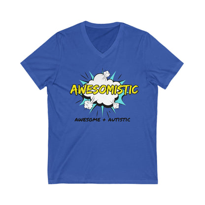 Awesomistic - Awesome and Autistic - Unisex Short Sleeve V - Neck Tee30186860105085683948V - neckReady Set Monkey
