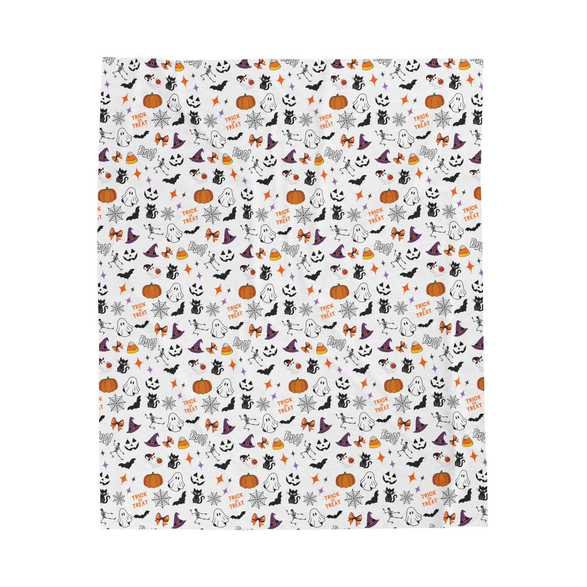 Halloween White - Velveteen Plush Blanket32921105545694589230All Over PrintsReady Set Monkey
