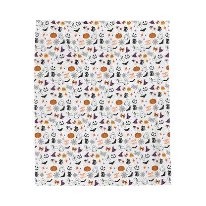 Halloween White - Velveteen Plush Blanket32921105545694589230All Over PrintsReady Set Monkey