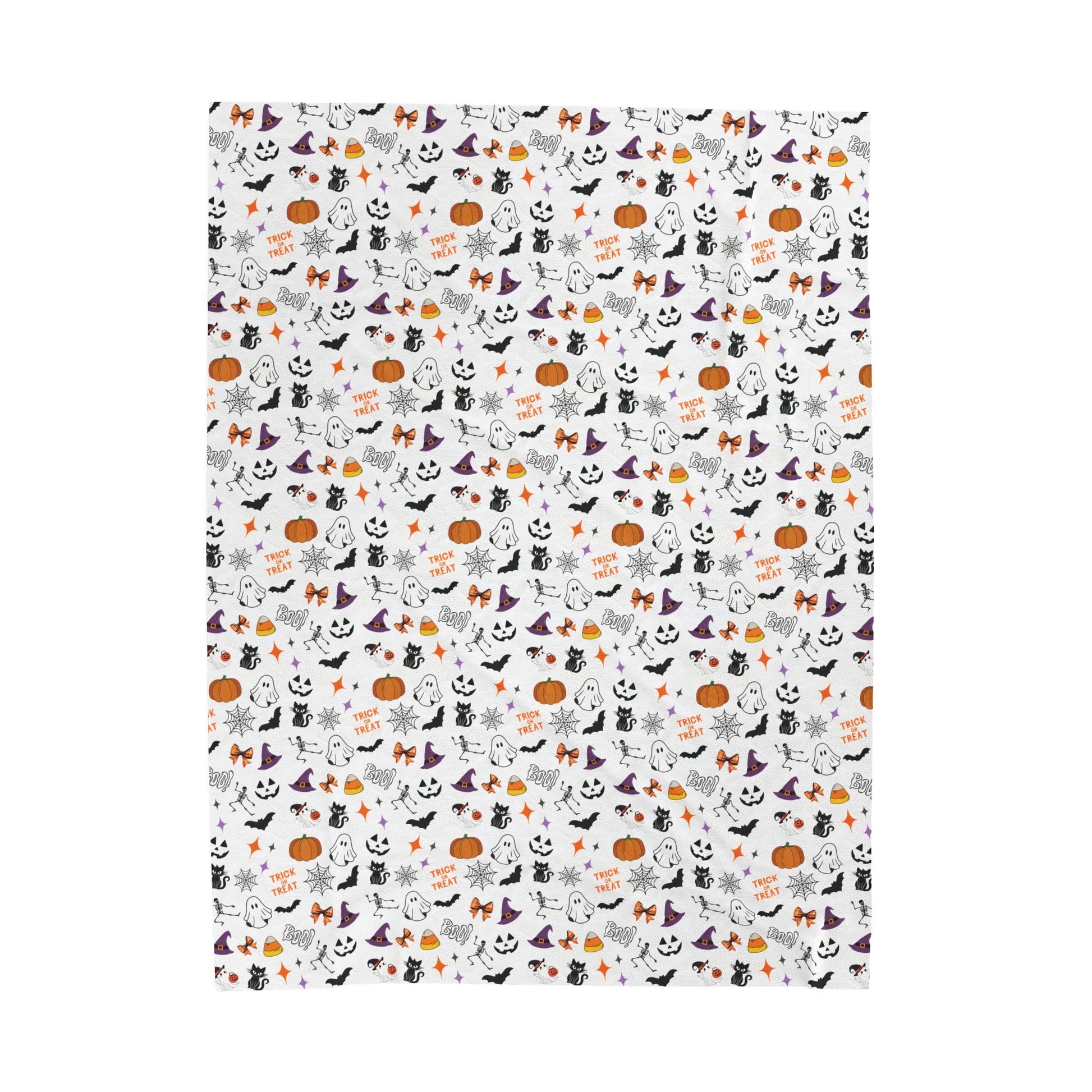 Halloween White - Velveteen Plush Blanket32921105545694589230All Over PrintsReady Set Monkey